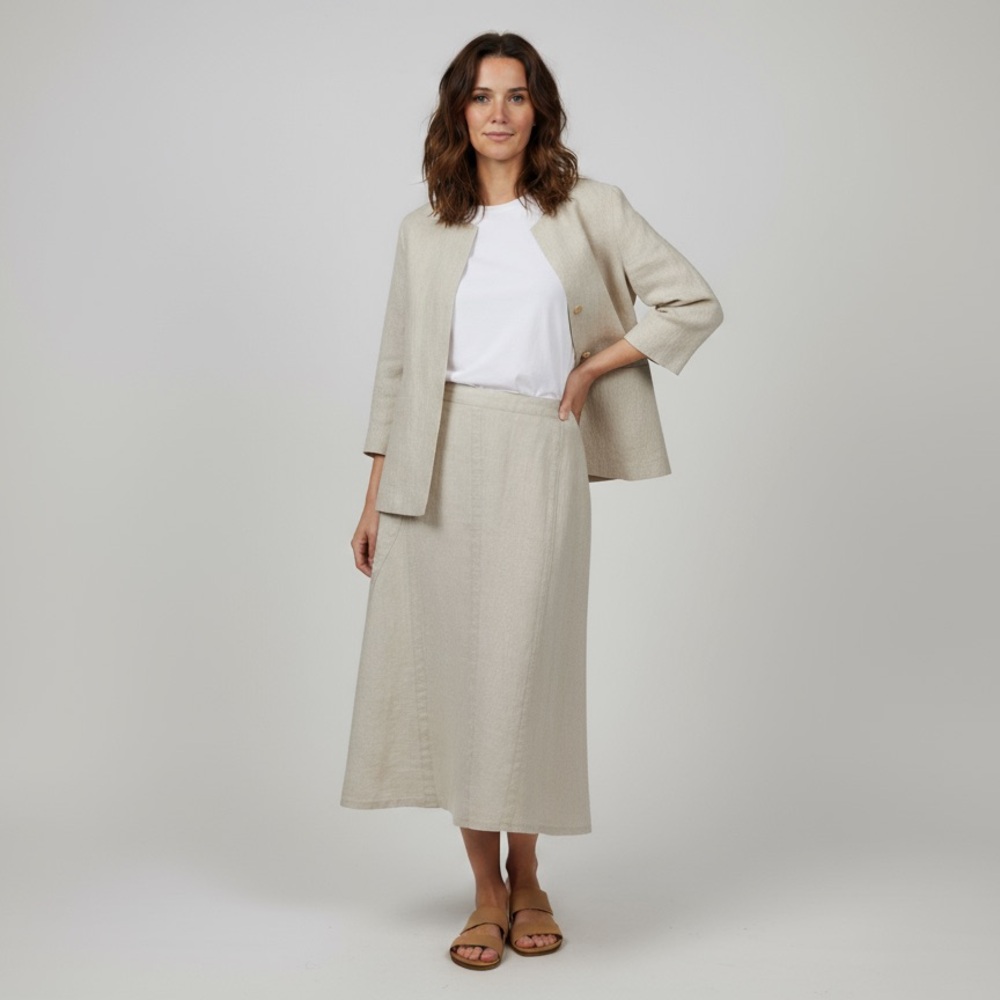 Eileen Fisher Ivory Linen Women’s Suit Size Small